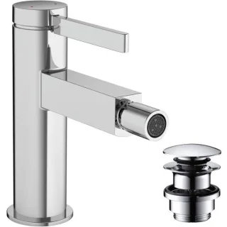 hansgrohe Finoris Bidetarmatur 76200000 mit Push-Open Ablaufgarnitur, chrom