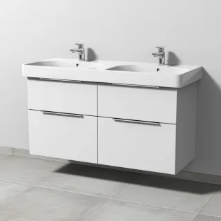 Sanipa 3way Waschtischunterbau zu Geberit Smyle Square Waschtisch mit 4 Auszügen, Weiß-Soft UM67443