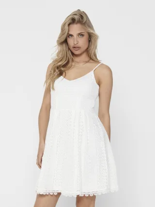 ONLY - ONLHELENA LACE S/L SHORT DRESS NOOS WVN Cloud Dancer - Gr. - 34