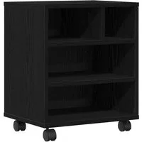 vidaXL Druckertisch Druckerständer Schwarz Eichen-Optik 41 x 32 x 48 cm (1-St)