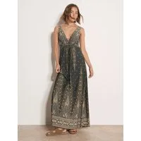 Apricot Maxikleid Paisley-Maxikleid mit Taillenband