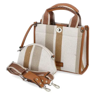Fräulein Frida Mini Tote Set - Gr.  - Beige - Textil & Synthetik