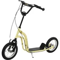 HOMCOM Scooter Kinderscooter, Tretroller, Kinder, aus Gummi Aluminium Beige, 0 km/h, (Kinderscooter, 1 tlg., Tretroller), 120L x 58B x 85-95H cm