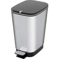 Curver Mülleimer Curver CHIC BIN STYLE Abfallbehälter M [25L], silber 272236 Mülleimer