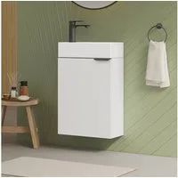 EMKE Waschtisch Kompakter Badschrank mit Waschbecken set 41,5 x 64 cm für kleine Bäder (2-St), Ultradünner Badschrank–Hängend, perfekt für kleine Bad