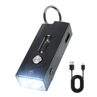 Bikight A1 Rechargeable Mini Keychain Flashlight 580 Lumen EDC Torch Magnetic Tail Type-C IP66 Aluminum Alloy for Campin