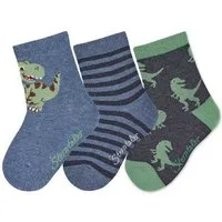 Sterntaler® Feinsöckchen Socken 3er-Pack Dino (3-Paar, 3er-Pack) Socken 3er-Pack hoher Baumwollanteil, Dino-Motive, weich & elastisch