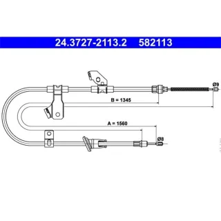 ATE Handbremsseil hinten rechts Mitsubishi Colt 24.3727-2113.2