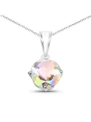 Vira Jewels Anhänger mit Kette 925-Sterling Silber rhodiniert glänzend Quartz weiß