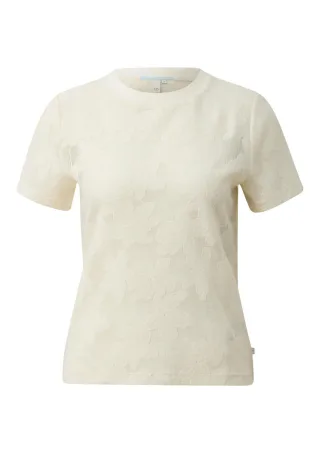Q/S designed by - T-Shirt mit floralem Allover-Muster von Q/S designed by weiß - Gr. - XS