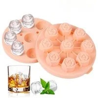 FOUORTUNATE-BEE Backform 9er Rosen Eiswürfelform Silikon Blumen Eiswürfel für Cocktails, Für Sekt Desserts Schokolade DIY Party Eiswürfelform aus Silikon