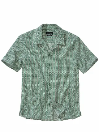 Mey & Edlich Herren Alfama-Labyrinth-Hemd Grün 100 % Baumwolle