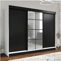 A&J MöbelLand GmbH Schiebetürenschrank ORAVELLE 3-türiger Kleiderschrank mit Spiegel, 4 Schubladen (TOP ANGEBOT! Geräumiger Schrank mit einer Breite von 200 cm und Spiegel, ideal zur Aufbewahrung von Kleidung und Accessoires. 4 Schubladen gratis und 