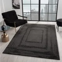 Vimoda Teppich Wohnzimmer neues premium Designteppich modern, Rechteckig, Höhe: 11 mm, Teppich Wohnzimmer 3D effekt Boho Einfarbig hoch-tief Bordüre