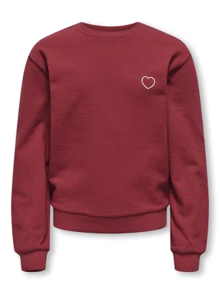 KIDS ONLY - KOGTINA L/S LOVE O-NECK UB SWT karanda red - Gr. - 146