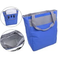 Filmer Fahrradtasche Kühltasche für Gepäckträger Fahrradtasche 32x14 cm blau Reißverschluss, Aluminium-beschichtet