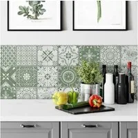 K&L Wall Art Fliesenaufkleber selbstklebend Klebefliese Sticker Boho Retro Blumen 12Stk
