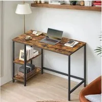 VASAGLE Schreibtisch Computertisch, Tisch, Bürotisch, 100/120/140cm, mit 2 Ablagen, moderner Stil