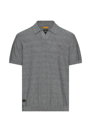 camel active - Meliertes Poloshirt aus Baumwolle grau - Gr. - M