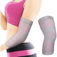 NEENCA Ellenbogenbandage Ellenbogenbandagen Set Greypink stabilisierend & atmungsaktiv (Unisex Ellenbogenbandagen Set für Sport & Alltag Greypink, 2er Pack Ellenbogenbandagen Greypink atmungsaktiv & stabilisierend), Atmungsaktive Ellenbogenbandagen G