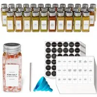 SpaceAid Gewürzbehälter Gewürzdosen mit Etiketten, (für Gewürzregal, Schrank und Schublade, 36-tlg)