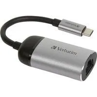 USB 3.2 Gen 1 Adapter, USB-C Stecker > RJ-45 Buchse silber/schwarz, 10cm, Gigabit LAN 10/100/1.000 Mbit/s