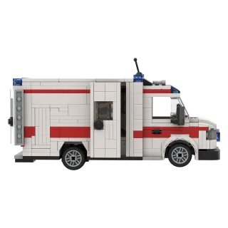 Klemmbausteine | BRIXIES PLUS | Rettungswagen | rot, grau | 483 Steine | 12,6 x 9,8 x 21,7 cm | ab 6 Jahre | Rettungsdienst-Geschenk | Sammler