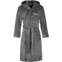 Di Vadini Bademantel Di Vadini UNISEX Herren Damen Bademantel FLORENZ mit Kapuze, wadenlang, Polyester, Weitenverstellung, Bindegürtel, mit Kapuze