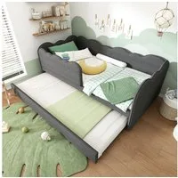 Flieks Daybett, Polsterbett Tagesbett Schlafsofa Kinderbett 90x190cm mit Ausziehbett