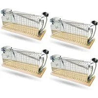 Bestlivings Lebendfalle tierfreundlich für Mäuse 4er Set, Wiederverwendbar, Tierfalle Maus