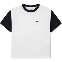 Lacoste T-Shirt Lacoste Kinder-T-Shirt Jersey – weiß/schwarz