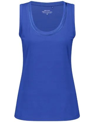 GERRY WEBER Collection - Basic Top mit Chiffonblende blau - Gr. - 34