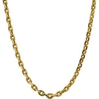HOPLO Goldkette Ankerkette diamantiert Länge 42cm - Breite 1,2mm - 585-14 Karat Gold, Made in Germany