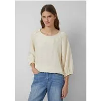 s.Oliver Kurzarmbluse Bluse Glänzende Bluse im O-Shape