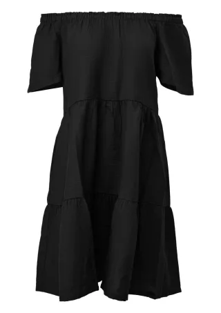 Q/S designed by - Stufenkleid mit Volants schwarz - Gr. - 34