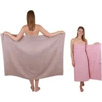 Betz Duschtücher Maxi 2 Stück XXL BERLIN Badetuch 100x150 cm cappuccino-lotus, 100% Baumwolle