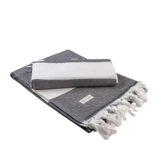 ARTG - "Hamamzz Marmaris Deluxe" Handtuch (Schwarz/Weiß)