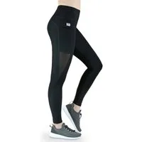 VS Variosports Highwaist Leggings Damen High Waist Sport Leggings lang, mit Handytasche & Mesh-Design Damen Sport Leggings lang, blickdicht, hoher Bund & 4-Wege-Stretch