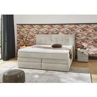 Jockenhöfer Gruppe Boxspringbett AMY in Cord, erhältlich in den Breiten 180cm & 200cm, mit Bettkasten und Topper