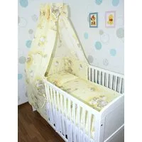 Primawela Babybettwäsche Baby Bettset- 6 teiliges Set mit Vollstoff Himmel Bettwäsche Nestchen