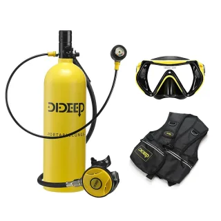 [EU Direct] DIDEEP 2L Scuba Diving Tank Diving Vest Goggles Oxygen Cylinder Tank Set Snorkeling Equipment Support up to