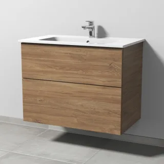 Sanipa 3way Waschtischunterbau zu Duravit ME by Starck Waschtisch mit 2 Auszügen, Eiche-Kansas SM72559