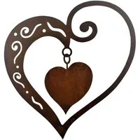 Rostikal Gartenfigur Rost Deko Herz, echter Rost