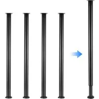 BlingBin Tischbein 72-110 cm Verstellbare Metall-Schreibtischbeine, DIY Tischstütze, mit Schutzkappe für den Boden und Schrauben für die Tischplatte