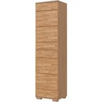 Home affaire Schuhschrank VETRO Mehrzweckschrank, 7 Fächer, Türen L/R montierbar, Griffmulden Eiche B/T/H: 50/40/190cm, Fronten aus Massivholz