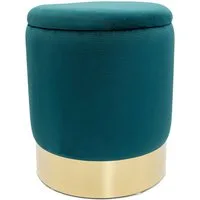 Amagohome Sitzhocker Samthocker Ø 31 H 38 cm Velour Hocker mit Stauraum u. Deckel - Deko Ho
