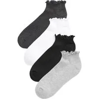 Next Sneakersocken Sneakersocken mit Rüschenrand, 4er-Pack (4-Paar)