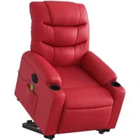 vidaXL Sessel Massagesessel mit Aufstehhilfe Elektrisch Rot Kunstleder (1-St)