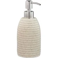 relaxdays Seifenspender Edelstahlpumpe Rille, Sand
