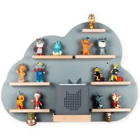 Boarti Wandregal Hängeregal BOARTI Regal H. 40 x B. 55 x T. 19 cm, Kinderregal, hängend für Toniebox und Tonie Figuren, Wandboard